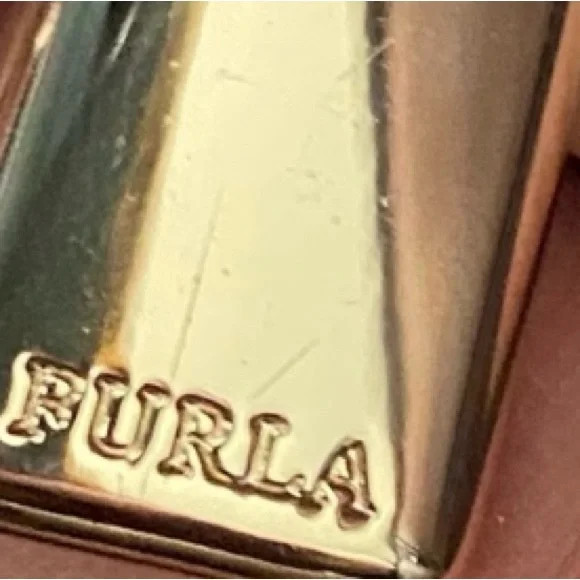 RARE! FURLA Luxury Large Ariana Woven Tote Bag Brown PVC Black Leather - Picture 7 of 10